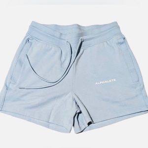 NWT ALPHALETE WOMEN’S CORE SHORTS SOFT BLUE VARIOUS SIZES SMALL MEDIUM & XXXL